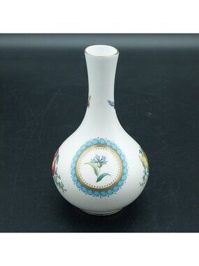 Vintage Spode Trapnell Medallion & Fruits 4-3/4" Mini Bud Vase England F1427-I